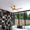 Vaxcel Wedgewood 60-in. LED Ceiling Fan Satin Brass with Light Oak Blades (F0147)