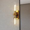 Vaxcel Bari 21.5-in. 2 Light Wall Light Satin Brass (W0548)