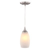 Vaxcel Milano 4.75-in W 1 Light Mini Pendant Alabaster Glass Satin Nickel (P0450)