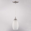 Vaxcel Milano 4.75-in W 1 Light Mini Pendant Alabaster Glass Satin Nickel (P0450)