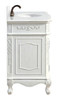 Elegant Furniture & Lighting 36 inch Single Bathroom vanity in Antique White with backsplash (VF10636AW-VW-BS)