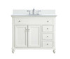 Elegant Furniture & Lighting 42 inch Single Bathroom vanity in antique white with backsplash (VF12342AW-VW-BS)