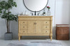 Elegant Furniture & Lighting 48 inch Single Bathroom vanity in Antique Beige with backsplash (VF13048AB-VW-BS)