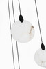 Elegant Furniture & Lighting Avery 16 inch Square Alabaster Pendant in Black (1012S16BK-11ST)