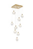 Elegant Furniture & Lighting Avery 20 inch Square Alabaster Pendant in Satin Gold (1012S20SG-11ST)