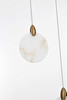 Elegant Furniture & Lighting Avery 20 inch Square Alabaster Pendant in Satin Gold (1012S20SG-11ST)