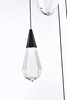 Elegant Furniture & Lighting Amora 16 inch Square Crystal Pendant in Black (1013S16BK-02CR)