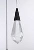 Elegant Furniture & Lighting Amora 16 inch Square Crystal Pendant in Black (1013S16BK-02CR)