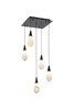 Elegant Furniture & Lighting Amora 16 inch Square Alabaster Pendant in Black (1013S16BK-22ST)