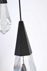 Elegant Furniture & Lighting Amora 26 inch Square Crystal Pendant in Black (1013S26BK-02CR)
