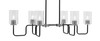 Toltec Lighting Sandia 6 Light Island Light, Matte Black & Graphite Finish, 4" Clear Bubble Glass (6236-MBGP-300)