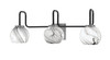 Toltec Lighting Sandia 3 Light Bath Bar, Matte Black & Graphite Finish, 5.75" Onyx Swirl Glass (6223-MBGP-4109)