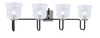 Toltec Lighting Sandia 4 Light Bath Bar, Matte Black & Graphite Finish, 7" Clear Lava Glass (6224-MBGP-4230)