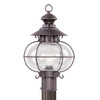 Harbor 1 Light Bronze Outdoor Post Top Lantern (2224-07)