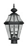 Georgetown 2 Light Black Outdoor Post Top Lantern (2264-04)