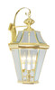 Georgetown 3 Light Polished Brass Outdoor Wall Lantern (2361-02)