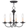 Heritage 4 Light Black Convertible Mini Chandelier/Ceiling Mount (4524-04)