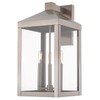 Nyack 3 Light Brushed Nickel Outdoor Wall Lantern (20585-91)