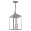 Nyack 3 Light Nordic Gray Outdoor Pendant Lantern (20593-80)