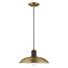 Metal Shade Mini Pendant Lights 1 Light Antique Brass Mini Pendant (41193-01)