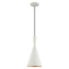 Metal Shade Mini Pendants 1 Light White Mini Pendant (41185-03)