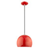 Metal Shade Mini Pendant Lights 1 Light Shiny Red Mini Pendant (41181-72)