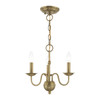 Windsor 3 Light Antique Brass Mini Chandelier (52163-01)