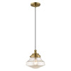 Art Glass Mini Pendant Lights 1 Light Antique Brass Mini Pendant (41223-01)