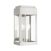 York 2 Light Brushed Nickel Outdoor Wall Lantern (21235-91)