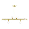 Bannister 6 Light Satin Brass Linear Chandelier (45866-12)