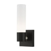 Aero 1 Light Wall Sconce In Black with Brushed Nickel Accent (10101-04)
