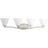 Bravo Collection Four-Light Brushed Nickel Etched Glass Modern Bath Vanity Light (P2007-09)