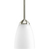 Gather Collection One-Light Brushed Nickel Etched Glass Traditional Mini-Pendant Light (P5113-09)