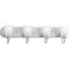 Gather Collection Four-Light Polished Chrome Etched Glass Traditional Bath Vanity Light (P2709-15)