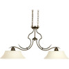 Applause 2 Light Linear Chandelier in Antique Bronze (P4321-20)