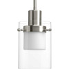 Moderna LED Collection Brushed Nickel Clear Glass Mid-Century Modern Pendant Light (P500000-009-30)