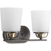 West Village Collection Two-Light Antique Bronze Etched Double Prismatic Glass Farmhouse Bath Vanity Light (P300005-020)