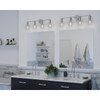 Hansford Collection Four-Light Polished Nickel Clear Glass Coastal Bath Vanity Light (P300052-104)