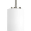 Replay Collection One-Light Brushed Nickel Etched White Glass Modern Mini-Pendant Light (P5170-09)