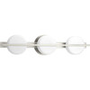 Volo LED Collection Three-Light Brushed Nickel Etched Opal Glass Mid-Century Modern Bath Vanity Light (P300065-009-30)