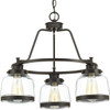 Judson Collection Three-Light Antique Bronze Clear Glass Farmhouse Chandelier Light (P400057-020)