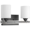 Dart Collection Two-Light Graphite Etched Glass Modern Bath Vanity Light (P300145-143)