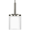 Mast Collection One-Light Brushed Nickel Clear Glass Coastal Mini-Pendant Light (P500192-009)