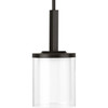 Mast Collection One-Light Antique Bronze Clear Glass Coastal Mini-Pendant Light (P500192-020)