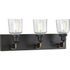 Rushton Collection Three-Light Graphite Clear Glass Farmhouse Bath Vanity Light (P300228-143)