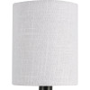 Bonita Collection Six-Light Matte Black White Linen Fabric Shade Luxe Chandelier Light (P400227-031)