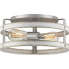 Gulliver Collection Two-Light Galvanized and Antique Whitewashed Farmhouse Style Flush Mount Ceiling Light (P350169-141)