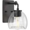Caisson Collection One-Light Graphite Clear Glass Urban Industrial Bath Vanity Light (P300345-143)
