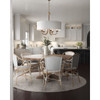 Drum ShadeCollection Five-Light Brushed Bronze White Fabric Shade New Traditional Chandelier Light (P4217-109)