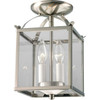 Flat Glass 2 Light Foyer Pendant in Brushed Nickel (P3690-09)